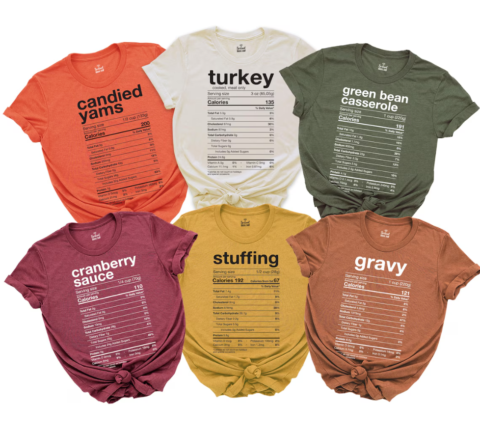 Family Thanksgiving Shirts, Nutrition Facts Thanksgiving Shirt, Funny Thanksgiving Tee, Matching Thanksgiving T-Shirts, Friendsgiving Shirts